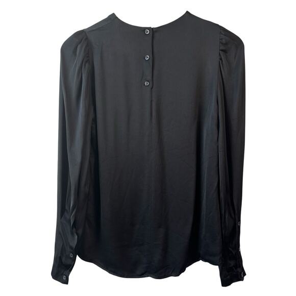 Anthropologie Ottodame Womens Top 4 Black Silky Satin Whimsigoth Career Preppy - Picture 5 of 5